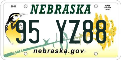 NE license plate 95YZ88