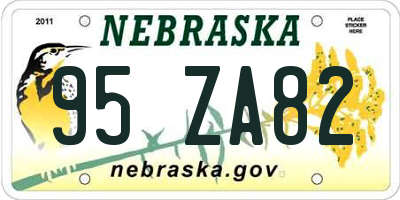 NE license plate 95ZA82