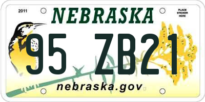 NE license plate 95ZB21