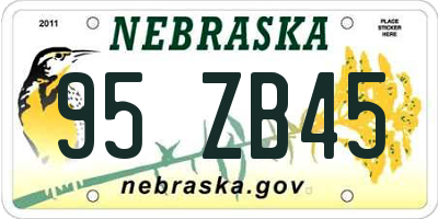 NE license plate 95ZB45