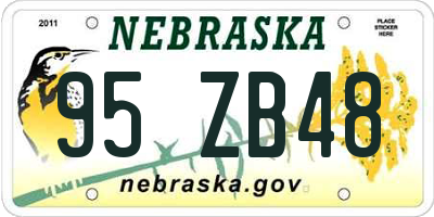 NE license plate 95ZB48