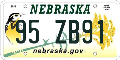 NE license plate 95ZB91