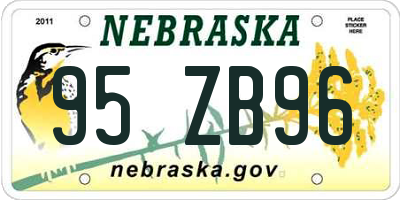 NE license plate 95ZB96
