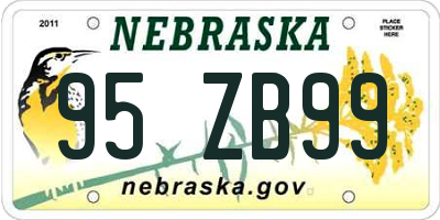 NE license plate 95ZB99