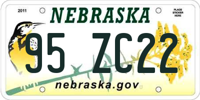 NE license plate 95ZC22