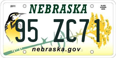 NE license plate 95ZC71