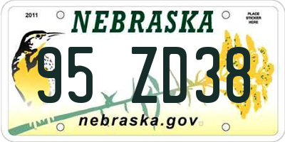 NE license plate 95ZD38