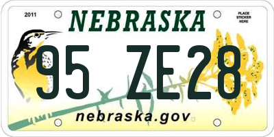 NE license plate 95ZE28