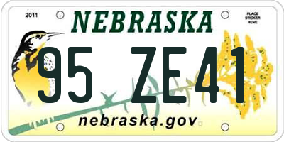 NE license plate 95ZE41