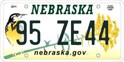 NE license plate 95ZE44
