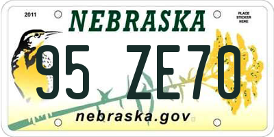 NE license plate 95ZE70