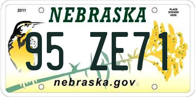 NE license plate 95ZE71