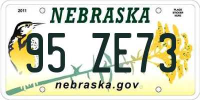 NE license plate 95ZE73