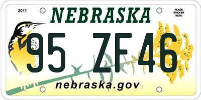 NE license plate 95ZF46