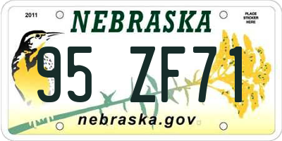 NE license plate 95ZF71