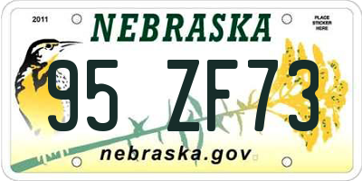 NE license plate 95ZF73