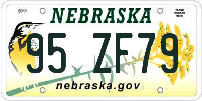 NE license plate 95ZF79