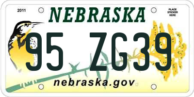 NE license plate 95ZG39