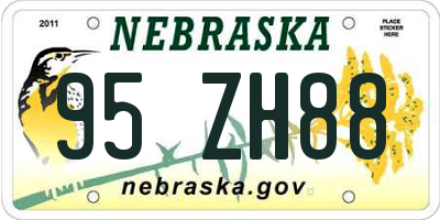 NE license plate 95ZH88