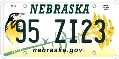 NE license plate 95ZI23