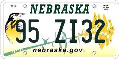 NE license plate 95ZI32