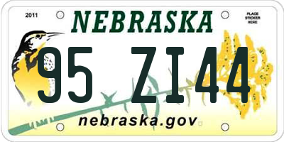 NE license plate 95ZI44