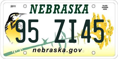 NE license plate 95ZI45