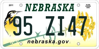 NE license plate 95ZI47