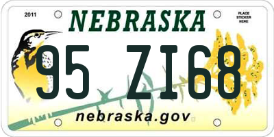 NE license plate 95ZI68
