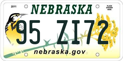NE license plate 95ZI72