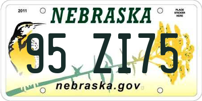 NE license plate 95ZI75