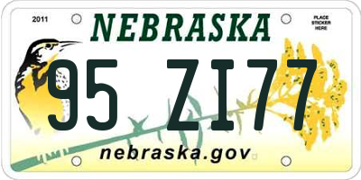 NE license plate 95ZI77