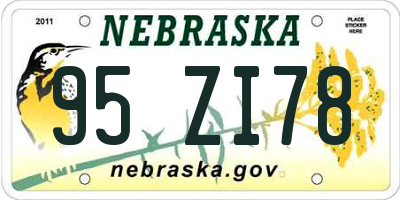 NE license plate 95ZI78