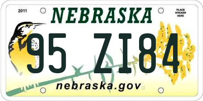 NE license plate 95ZI84