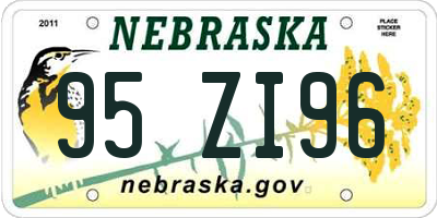NE license plate 95ZI96