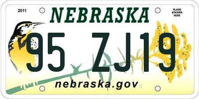 NE license plate 95ZJ19