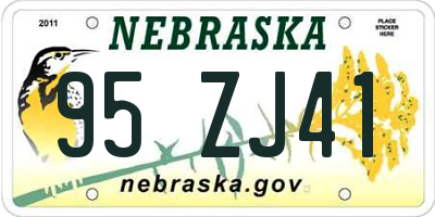 NE license plate 95ZJ41