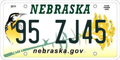 NE license plate 95ZJ45