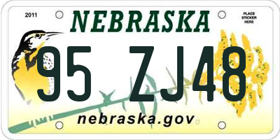 NE license plate 95ZJ48