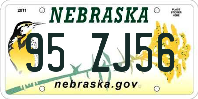 NE license plate 95ZJ56