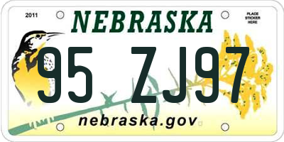 NE license plate 95ZJ97