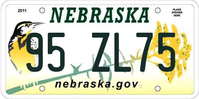 NE license plate 95ZL75