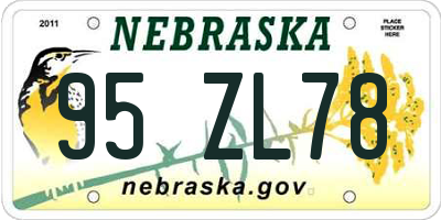 NE license plate 95ZL78