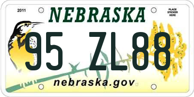 NE license plate 95ZL88
