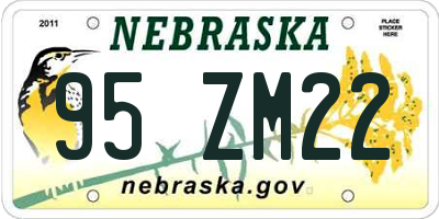 NE license plate 95ZM22