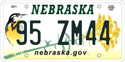 NE license plate 95ZM44
