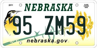 NE license plate 95ZM59