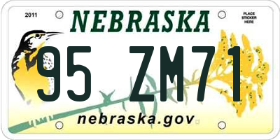 NE license plate 95ZM71
