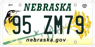 NE license plate 95ZM79
