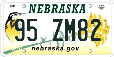 NE license plate 95ZM82